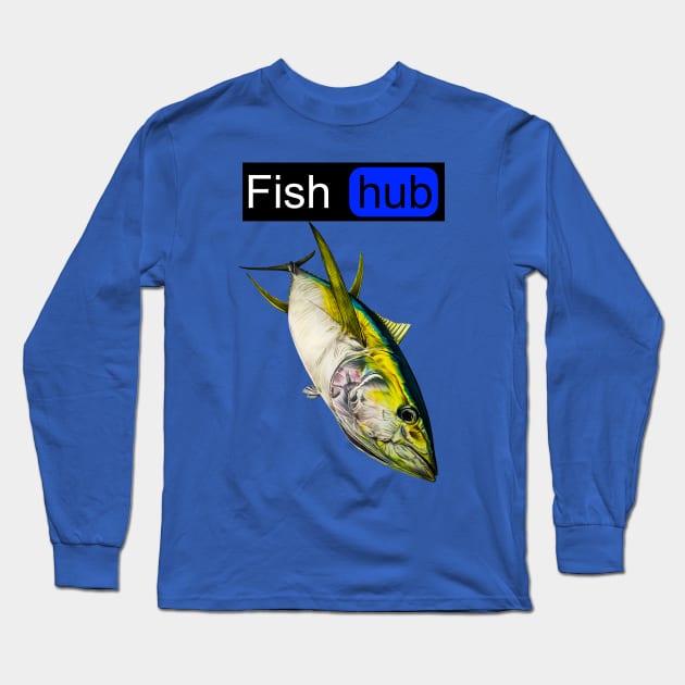 Fish hub yellowfin tuna Long Sleeve T-Shirt by Art by Paul
